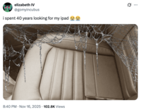 A "parody":https://knowyourmeme.com/memes/cultures/parody-spoof of the "I Spent Weeks Looking for My iPad" "tweet":https://knowyourmeme.com/memes/sites/twitter-x, mocking it for being "Engagement Bait":https://knowyourmeme.com/memes/engagement-bait.