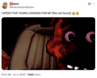 A "parody":https://knowyourmeme.com/memes/cultures/parody-spoof of the "I Spent Weeks Looking for My iPad" "tweet":https://knowyourmeme.com/memes/sites/twitter-x, mocking it for being "Engagement Bait":https://knowyourmeme.com/memes/engagement-bait.