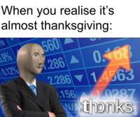 When you realise it's almost thanksgiving: 70 .9% 560 0.12% 286 0168 2.286 14563 156 0287 Wathonks