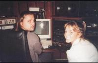Britney Spears and Max Martin in the recording studio for ...Baby One More Time, 1998