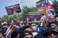 Gen Z demonstrators protest government corruption in Kathmandu, Nepal, on September 8, photographed by Ambir Tolang.