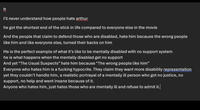 fr I'll never understand how people hate arthur he got the shortest end of the stick in life compared to everyone else in the movie And the people that claim to defend those who are disabled, hate him because the wrong people like him and like everyone else, turned their backs on him He is the perfect example of what it's like to be mentally disabled with no support system he is what happens when the mentally disabled get no support And yet "The Usual Suspects" hate him because "The wrong people like him” Everyone who hates him is a f------ hypocrite. They claim they want more disability representation yet they couldn't handle him, a realistic portrayal of a mentally ill person who got no justice, no support, no help and went insane because of it. Anyone who hates him, just hates those who are mentally ill and refuse to admit it.