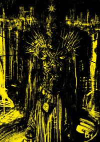 X user @grimalisk_ posted artwork inspired by the 1895 Robert W. Chambers book _The King in Yellow_ on December 5th, 2024. 