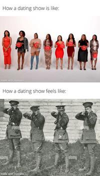 How a dating show is like: made with mematic How a dating show feels like: alamu alamb made with mematic alamy