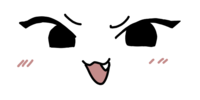 A PNG of artist Orenji's brat face.