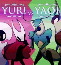 A redraw of the Yuri vs. Yaoi art. The redraw references Silksong.