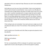 Part 2 of the suicide letter Emma Mae Onstott shared via Google Docs the day of her supposed suicide. 
