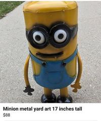 Minion metal yard art 17 inches tall $88