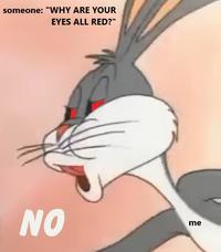 someone: "WHY ARE YOUR EYES ALL RED?" NO me