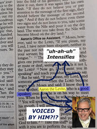 This is a bible excerpt from Exodus, when Moses is talking to God via the burning bush.
As it turns out, Aaron, Moses's brother (who is voiced by Jeff Goldblum) was to be the "eloquent speaker" to help out Moses giving the message of the Lord.