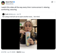 A "quote-tweet":https://knowyourmeme.com/memes/quote-retweets-qrts of the Crystalynn_8 Making a Red Bull Drink "TikTok":https://knowyourmeme.com/memes/sites/tiktok video from late 2025.