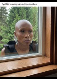 Cynthia making sure Ariana don't eat