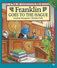 An AI "Franklin":https://knowyourmeme.com/memes/subcultures/franklin-the-turtle book cover parody by oelayat. The book is titled, "Franklin Goes to the Hague."