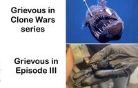 Grievous in Clone Wars series Grievous in Episode III Al-geberatedied