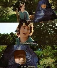 Gandalf? I'm glad you're bag. So am I, deer boy.