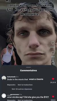 Me trying to convince my mom to give me $10 for a cheeseburger from McDonald's. Commentaires tutustank 2 s Dude in the movie that wears a beanie Répondre Voir la traduction Voir 32 autres réponses germxnnn 3 s what did she say? Did she give you the $10? Répondre Voir la traduction 393 K a 964 24,9 K 106 K