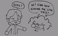 A comic about meeting Mads Mikkelsen. In the comic Mikkelsen agrees to pretend to choke the fan.