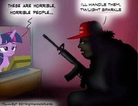 THESE ARE HORRIBLE, HORRIBLE PEOPLE... I'LL HANDLE THEM, TWILIGHT SPARKLE T1 02010righthandedeftyartist