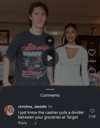 WINNER OF THE DAM MONTE MISJON FEBRUARY 15, 19 ACCOMPL Likes Comments christina_.danielle 3w I just know the cashier puts a divider between your groceries at Target Reply ↓ 13.7K 213K