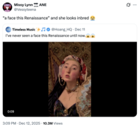 A "quote-tweet":https://knowyourmeme.com/memes/quote-retweets-qrts about "TikToker":https://knowyourmeme.com/memes/sites/tiktok Alana O'Brien, also known as Alana.28 or the Renaissance Girl. 