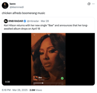 The original "tweet":https://knowyourmeme.com/memes/sites/twitter-x that coined the term "Chicken Alfredo Music" in March 2025.