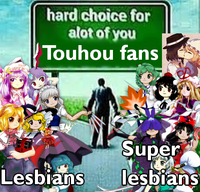 hard choice for alot of you Touhou fans Lesbians Super lesbians