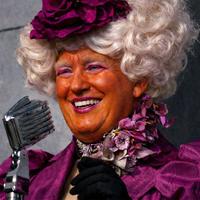 An edit of Trump as Effie from Hunger Games