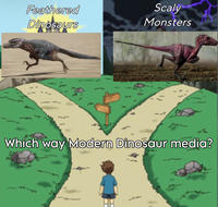 Feathered Dinosaurs Scaly Monsters Which way Modern Dinosaur media?
