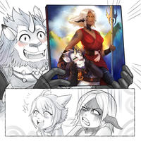 Taking inspiration from the Bowser's painting meme, this uses several fan characters from "Final Fantasy 14"