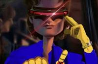 An edit of the Steve Harrington car drawing. Steve is drawn as Cyclops.