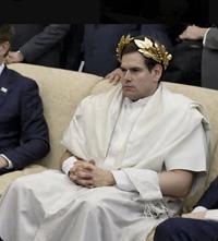 Marco Rubio embraces his role as Julius Caesar - leader of the Roman Empire