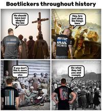 Bootlickers throughout history He should have just obeyed the law BLESSED ARE THE PEACEMAKERS N OF GOL ULUL LIVES MATTER HONOR SERVE PROTECT Hey, bro just obey the Kings laws If you don't like it, move somewhere else TW WWING Do what they tell you and comply @PoliceThePolice
