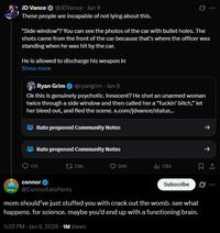 A tweet by ConnorEatsPants to J.D. Vance. The tweet reads, "mom should’ve just stuffed you with crack out the womb. see what happens. for science. maybe you’d end up with a functioning brain."
