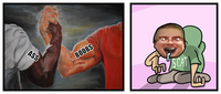 Just the StoneToss comic Acquired Tastes (2019-02-05) applied to the template of the meme that inspired it.