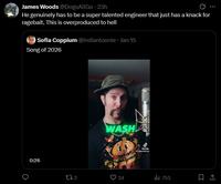 A tweet. It reads, "He genuinely has to be a super talented engineer that just has a knack for ragebait. This is overproduced to hell."