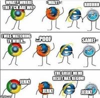 WHAT? WHERE THE F*CK ARE WE? I WAS WATCHING TV WHEN imgilip.com JERK! bWAIT!s! BRUHHH! POOF SAME!et! JERK! THE GREAT MEME RESET HAS BEGUN! JERK!