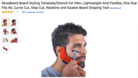 RevoBeard Beard Styling Template/Stencil For Men, Lightweight And Flexible, One Size Fits All, Curve Cut, Step Cut, Neckline and Goatee Beard Shaping Tool RevoBeard 182 customer reviews " Revoller