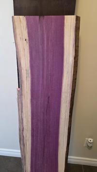 Purple heart live edge wood