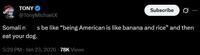 A racist joke about Somalis.