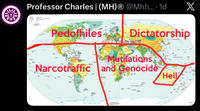 THA Professor Charles | (MH)Ⓡ @Mhh.... 1d I map of me woria, january sVIS Pedofhiles ALGERIA X Dictatorship 14 Mutilations CHINA Narcotraffic and Genocide Hell OCEAN Antarctica January 20