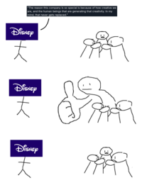 "The reason this company is so special is because of how creative we are, and the human beings that are generating that creativity. In my mind, that never gets replaced." Disney * Disney 大 Disney 大
