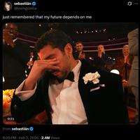 sebastián @lovingcmila just remembered that my future depends on me 0 0:21 From sebastián 8:05 PM - Feb 3, 2026 2.4M Views ...