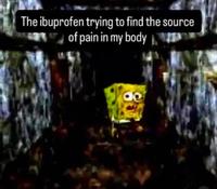The ibuprofen trying to find the source of pain in my body