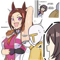 BAKUSHIN!? P E HI, BAKUSHIN O! THAT RACE WENT GREAT! al OTONASHI CHAN?! U A ARE YOU FREE FOR AN INTERVIEW-