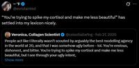 A tweet from X / Twitter user evristainted in late February 2025 that sparked the "You’re Trying to Spike My Cortisol and Make Me Less Beautiful" meme over the following months.