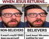 A non-believers vs. believers meme.