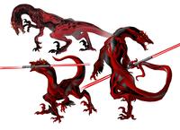 Darth maul as a dinosaur 
