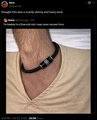 A post sharing an optical illusion. It reads, "thought this was a scarily skinny and hairy neck."