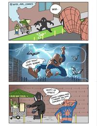 @WISE_APE_COMICS WUH.. HA KIPS BAY HALAL STOP RIGHT THERE VENOMI WHAT'S UP SPIDEY? SORRY GIBBON-MAN.. I THOUGHT YOU WERE SOMEBODY ELSE..