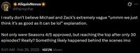 ☀Aliquis Novus @PalmyrPar I really don't believe Michael and Zack's extremely vague "ummm we just think it's as good as it can be lol❞ explanation. Not only were Seasons 4/5 approved, but reaching the top after only 30 episodes? Really? Something likely happened behind the scenes imo 6:01 AM Feb 26, 2026 137.7K Views